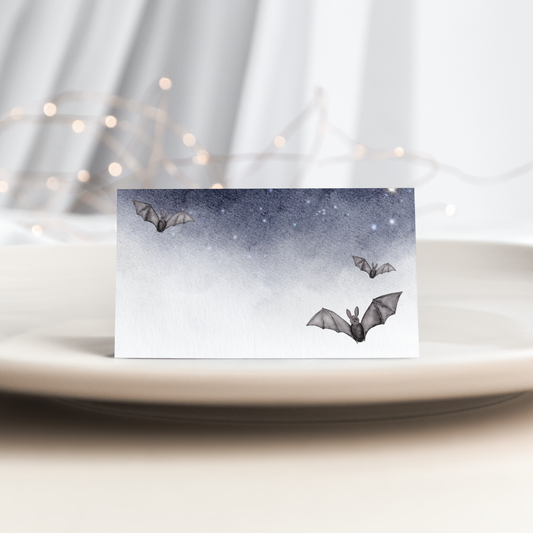 Spooky Bats Halloween Folded Place Cards Set of 12